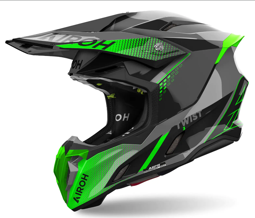 Мотокрос каска AIROH TWIST 3 SHARD GREEN GLOSS